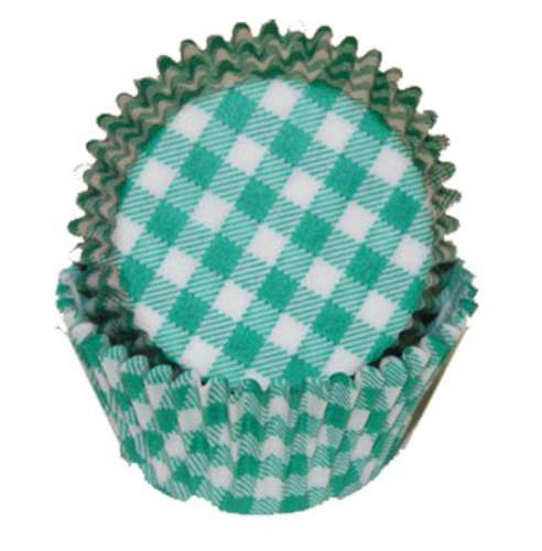 Gingham Green Cupcake Papers - Click Image to Close